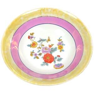 Vintage Lusterware Bowl Decorative Floral Registered Celebrate Made in Germany